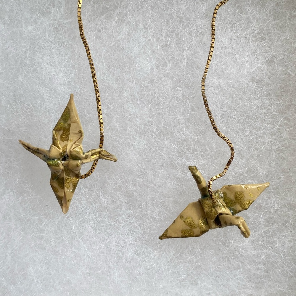Japanese Crane Handmade Earrings